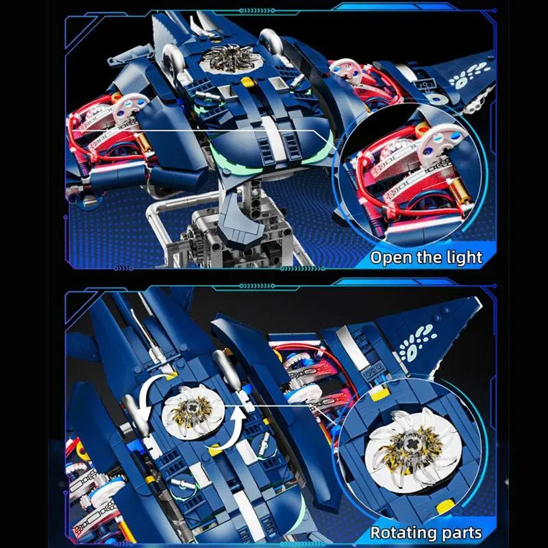 Mechanical Manta Ray Design Building Blocks Toy, 1 Box Creative Blocks Building Toy