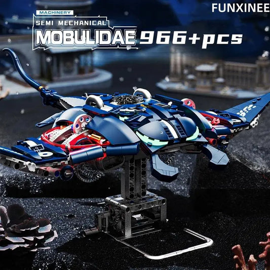 Mechanical Manta Ray Design Building Blocks Toy, 1 Box Creative Blocks Building Toy