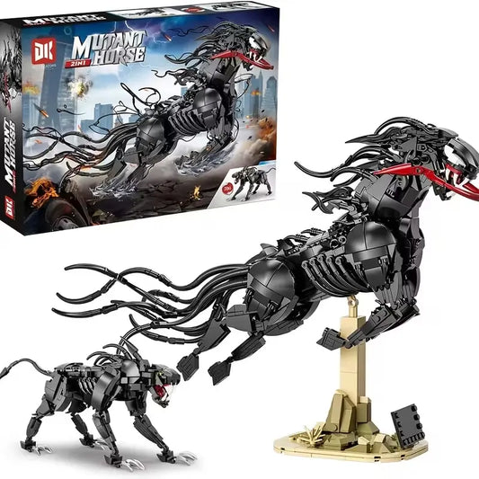 Animal Building Blocks Toy, War Horse Model Assembly Kit, DIY Adult Construction Set