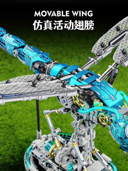 Mechanical Dragonfly WIth Stand Bricks Assembled Building Blocks Set